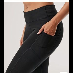 Organic cotton black leggings yoga pants pockets